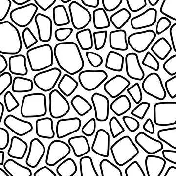 Vector seamless pattern of black hand-drawn stones or figures isolated on a Illustrazione stock
