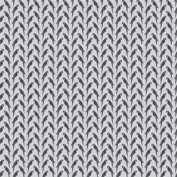 Vector seamless pattern with black parrot on grey background. wallpaper Stock Illustration