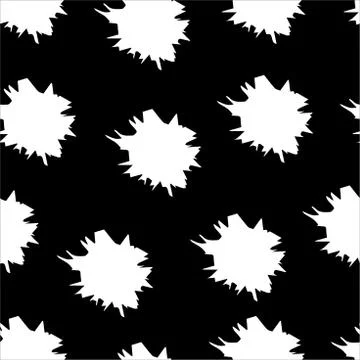 Vector seamless pattern with blotches, spots. Pattern on black background Stock Illustration