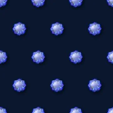 Vector Seamless Pattern with Blue 3d Realistic Transparent Round Glowing Illustrazione stock