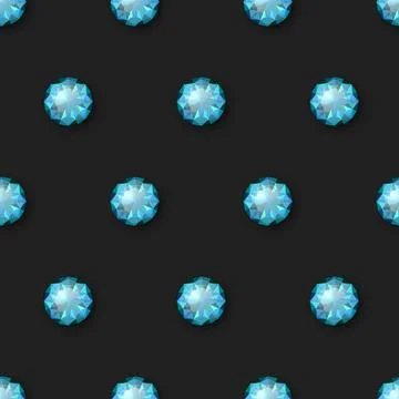Vector Seamless Pattern with Blue 3d Realistic Transparent Round Glowing イラスト素材