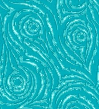 Vector seamless pattern in blue and turquoise colors. Torn stripes and circles Stock Illustration