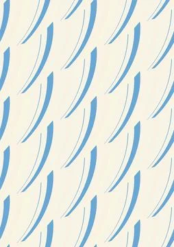 Vector seamless pattern with blue arcs on a beige background. Stock Illustration