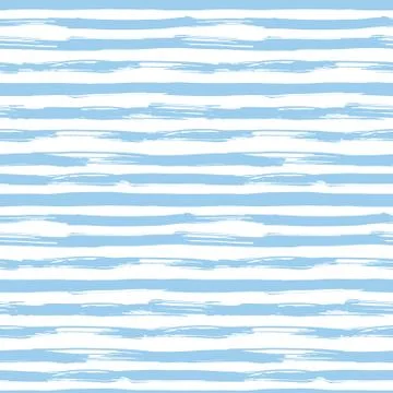 Vector seamless pattern with blue brush strokes. Striped background inspired by Stock Illustration