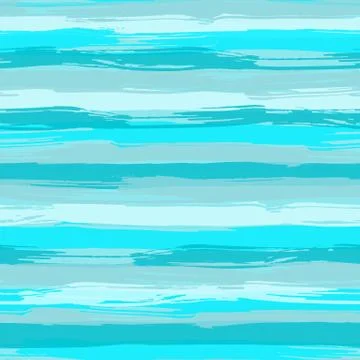 Vector seamless pattern with blue brush strokes. Striped sea background in Stock Illustration