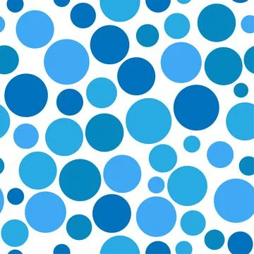Vector seamless pattern of blue circles. Polka dots texture. Stock Illustration