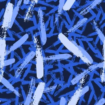 Vector seamless pattern with blue colored brush stroke. Stock Illustration