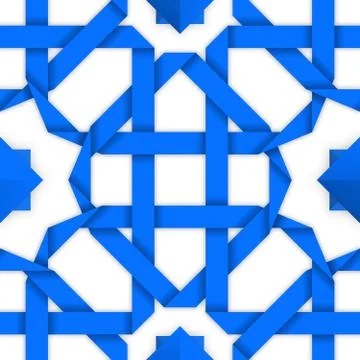 Vector seamless pattern with blue crossed stripes Stock Illustration