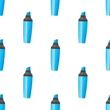 Vector seamless pattern with blue highlight pens Stock Illustration