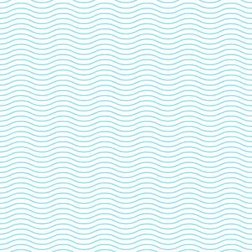 Vector seamless pattern of blue parallel waves. Curved lines イラスト素材