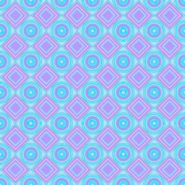 Vector seamless pattern. Blue, purple, soft rhombus, square, circle, textiles Stock Illustration