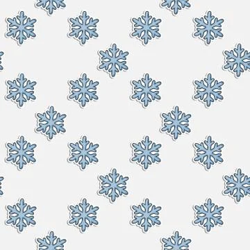 Vector seamless pattern with blue snowflakes Stock Illustration