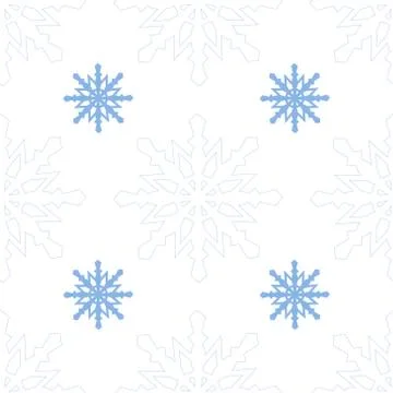 Vector seamless pattern with blue snowflakes.  Stock Illustration