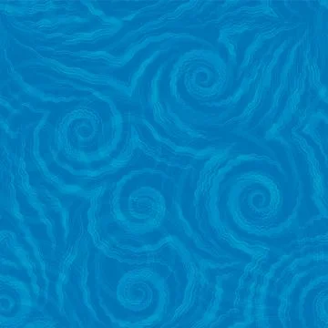 Vector seamless pattern of blue spirals of lines and corners on a blue Stock Illustration