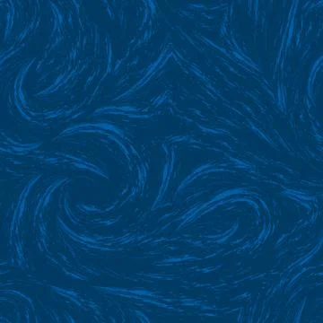 Vector seamless pattern of blue swirl or waves texture of the sea or ocean.Waves Stock Illustration