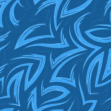 Vector seamless pattern of blue zigzags and corners .Vector seamless geometric 스톡 일러스트