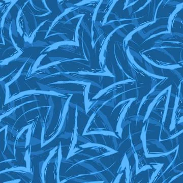 Vector seamless pattern of blue zigzags and corners. Vector seamless geometric 스톡 일러스트