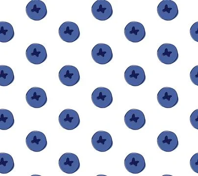 Vector Seamless Pattern of Blueberries on transparent Background. Graphic lin Stock Illustration