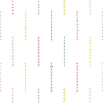 Vector seamless pattern with boho geometrical elements. Illustrazione stock