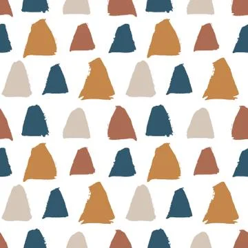 Vector seamless pattern with bold fashion geometric triangle brush paint Illustrazione stock