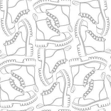 Vector seamless pattern with boots. Illustrazione stock