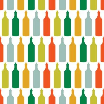 Vector seamless pattern with bottles Stock Illustration
