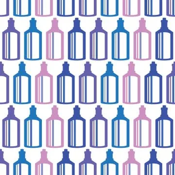 Vector seamless pattern with bottles Stock Illustration