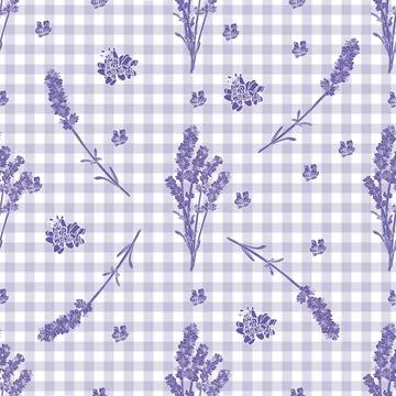 Vector seamless pattern with a bouquet and lavender flowers Stock Illustration