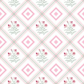 Vector seamless pattern with bouquet of snowdrops in square  on a white Illustrazione stock