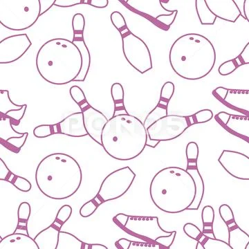 Vector Seamless pattern Bowling Sport Game Strike Stock Illustrationen