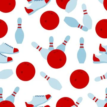 Vector Seamless pattern Bowling Sport Game Strike 스톡 일러스트
