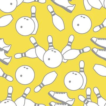 Vector Seamless pattern Bowling Sport Game Strike Stock Illustration