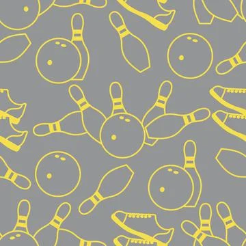 Vector Seamless pattern Bowling Sport Game Strike 스톡 일러스트