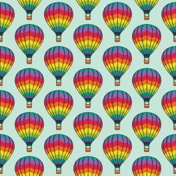 Vector seamless pattern with bright balloons. Texture design Stock Illustration