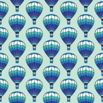 Vector seamless pattern with bright balloons. Texture design Stock Illustration