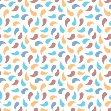Vector seamless pattern of bright colored water droplets. Delicate petals. Stock Illustration