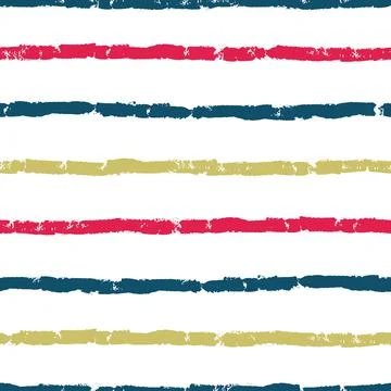 Vector seamless pattern with bright colored grungy stripes on white backgroun Stock Illustration