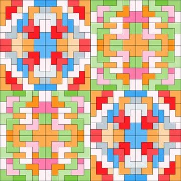 Vector seamless pattern of bright colored rectangles, squares. 스톡 일러스트
