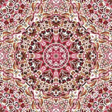 Vector seamless pattern with bright floral ornament. Vintage design element in Stockillustratie