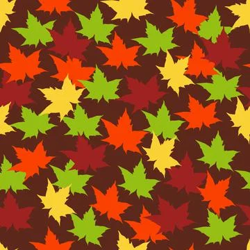 Vector seamless pattern with bright golden, yellow, orange, red and green map 스톡 일러스트
