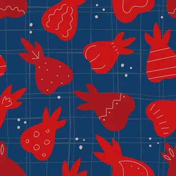 Vector seamless pattern with bright, stylish pomegranate for wallpaper, packa Stock Illustration