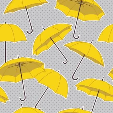 Vector seamless pattern with bright umbrellas Stock Illustration
