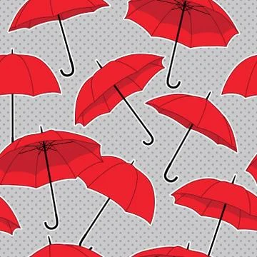 Vector seamless pattern with bright umbrellas Stock Illustration
