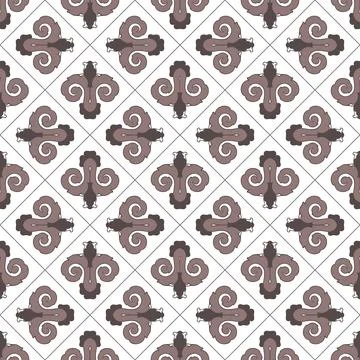 A Vector seamless pattern of brown abstract geometric shapes for tile isolated Stockillustratie