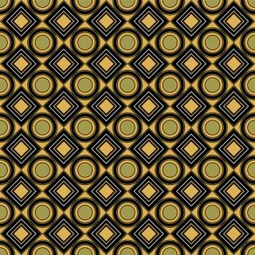 Vector seamless pattern. Brown, light, monochrome rhombus, square, circle, te 스톡 일러스트