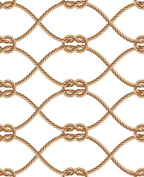 Vector seamless pattern with brown twisted ropes イラスト素材