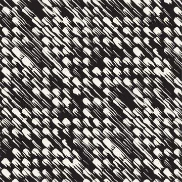 Vector seamless pattern with brush stripes and strokes. Black and white backg イラスト素材