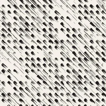 Vector seamless pattern with brush stripes and strokes. Black and white backg Illustrazione stock