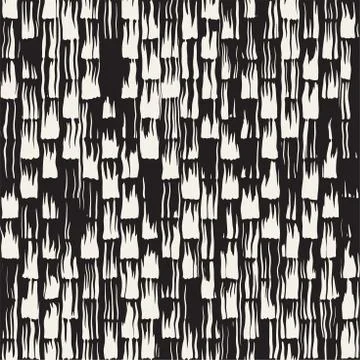 Vector seamless pattern with brush stripes and strokes. Black and white backg Stock Illustration
