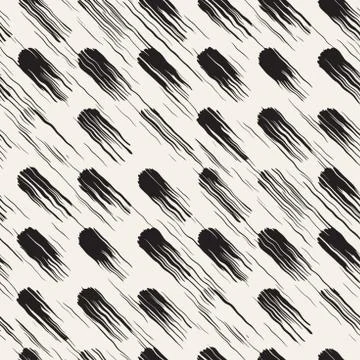 Vector seamless pattern with brush stripes and strokes. Black and white backg Illustrazione stock